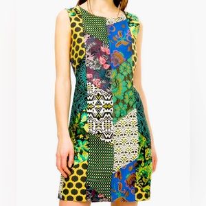 DESIGUAL Women’s Black Patchwork  Sleeveless‎ Dress Calixta.A112